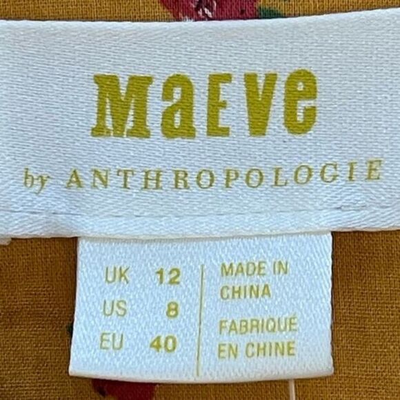 🦃 Anthropologie Maeve Phyllis Long Sleeve Button Down Floral Blouse - Picture 10 of 13